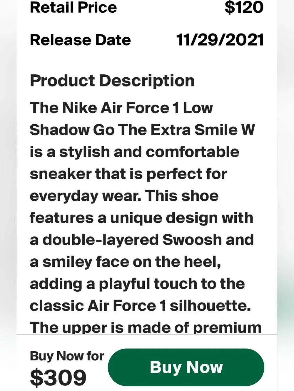 NIKE WOMENS AF1 LOW SHADOW GO THE EXTRA SMILE limited edition NEW sneaker Size 8